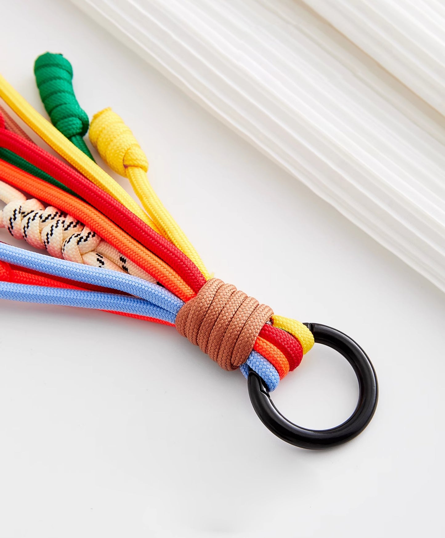 Colored braided rope pendant miu fringe key chain ins pendant,Knitted Colorful Rope Pendant,Bag pendant