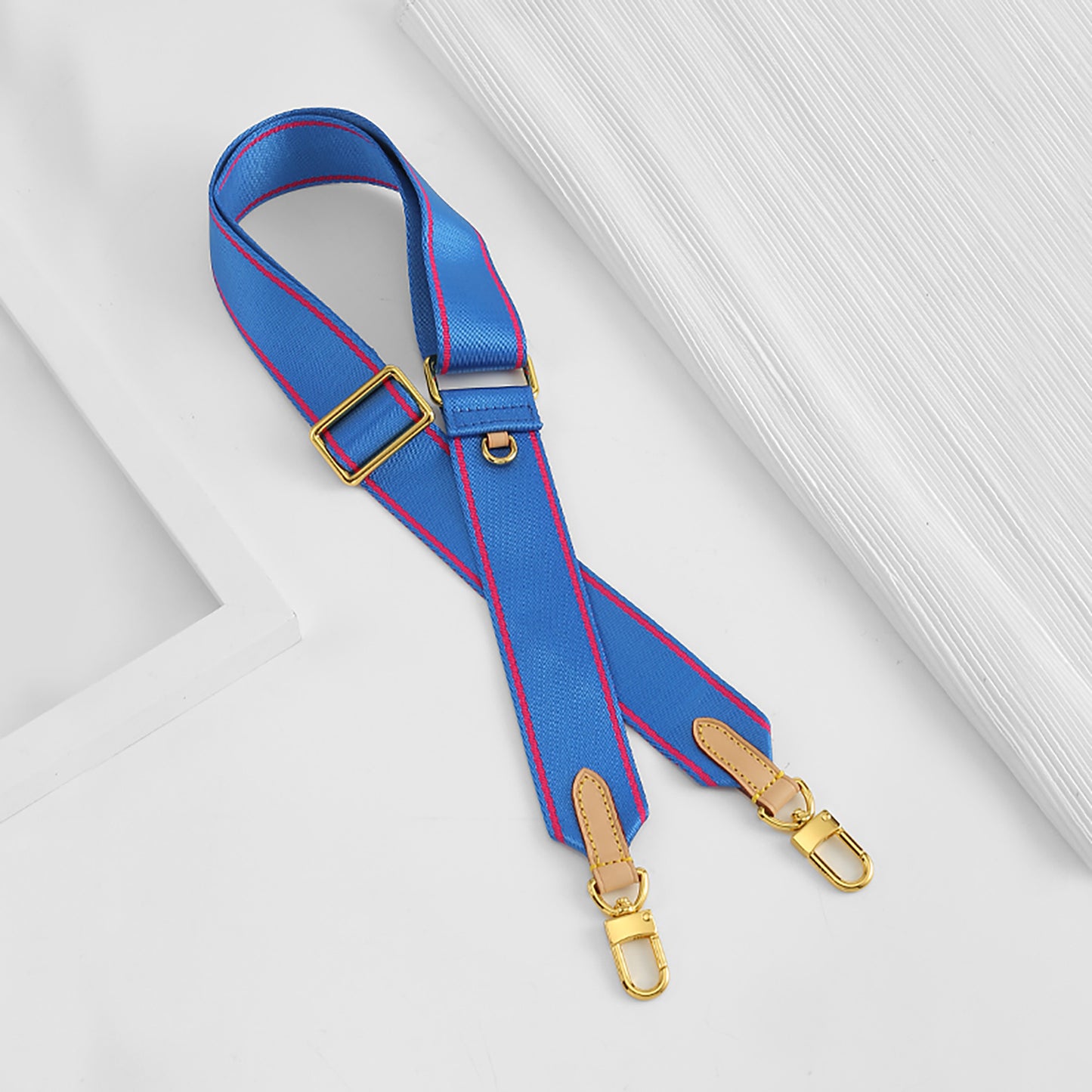 MULTI POCHETTE ACCESSOIRES Handbag with crossbody strap, canvas wide shoulder strap, pink adjustable handbag shoulder strap