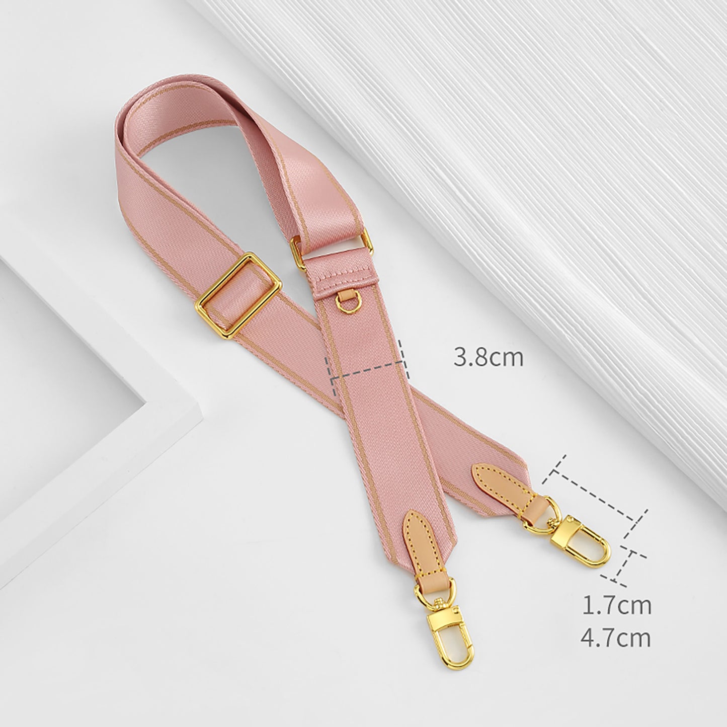 MULTI POCHETTE ACCESSOIRES Handbag with crossbody strap, canvas wide shoulder strap, pink adjustable handbag shoulder strap