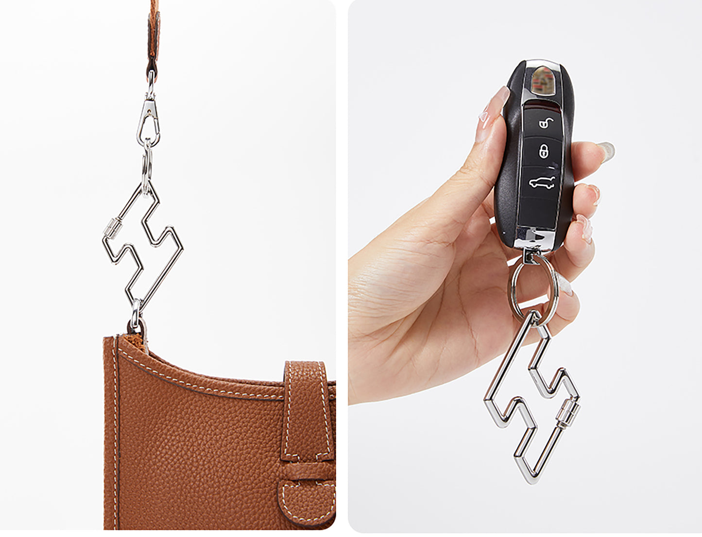 Metal Bag Pendant with Horsehead Cheval Keychain, Luxury Feeling Small Bag Charm