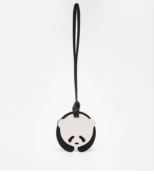 Panda Pendant Cute Cartoon Plush Toy Car Keychain Leather Car Hanging Bag Decoration
