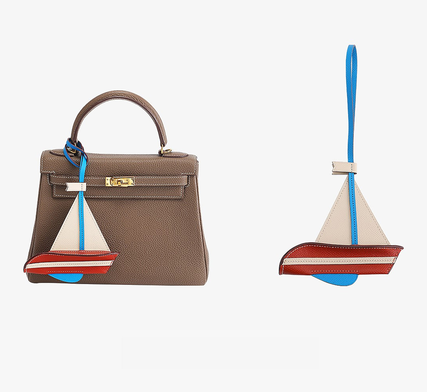 Handcrafted Leather Sailboat Bag Charm – Sail 24 Charm for Bags