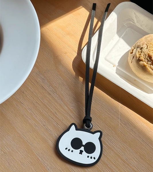 Pliage Energy Bag Pendant Cowhide Cat Charm Luxury Leather Decorative Accessory,Fat Cat Style Bag Pendant