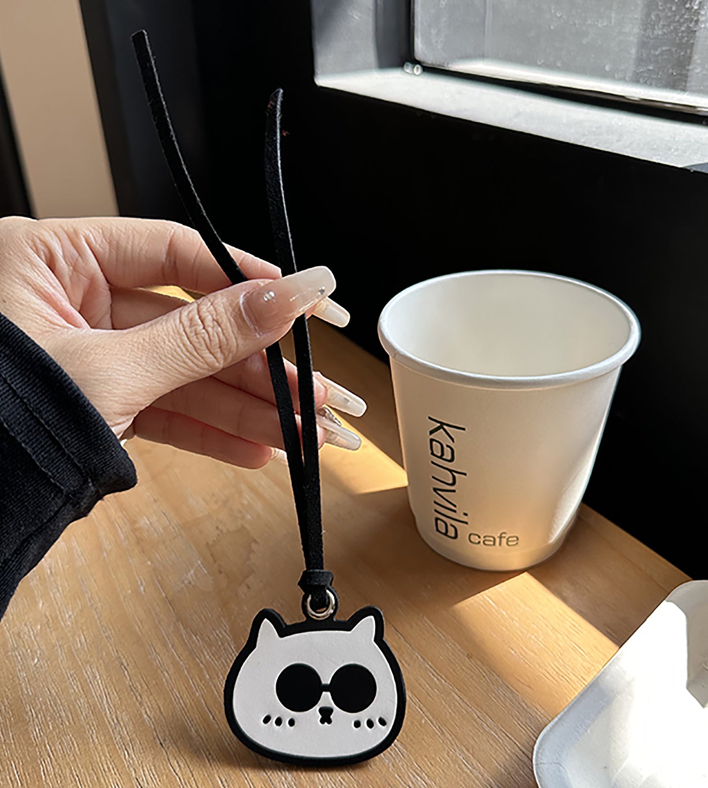 Pliage Energy Bag Pendant Cowhide Cat Charm Luxury Leather Decorative Accessory,Fat Cat Style Bag Pendant