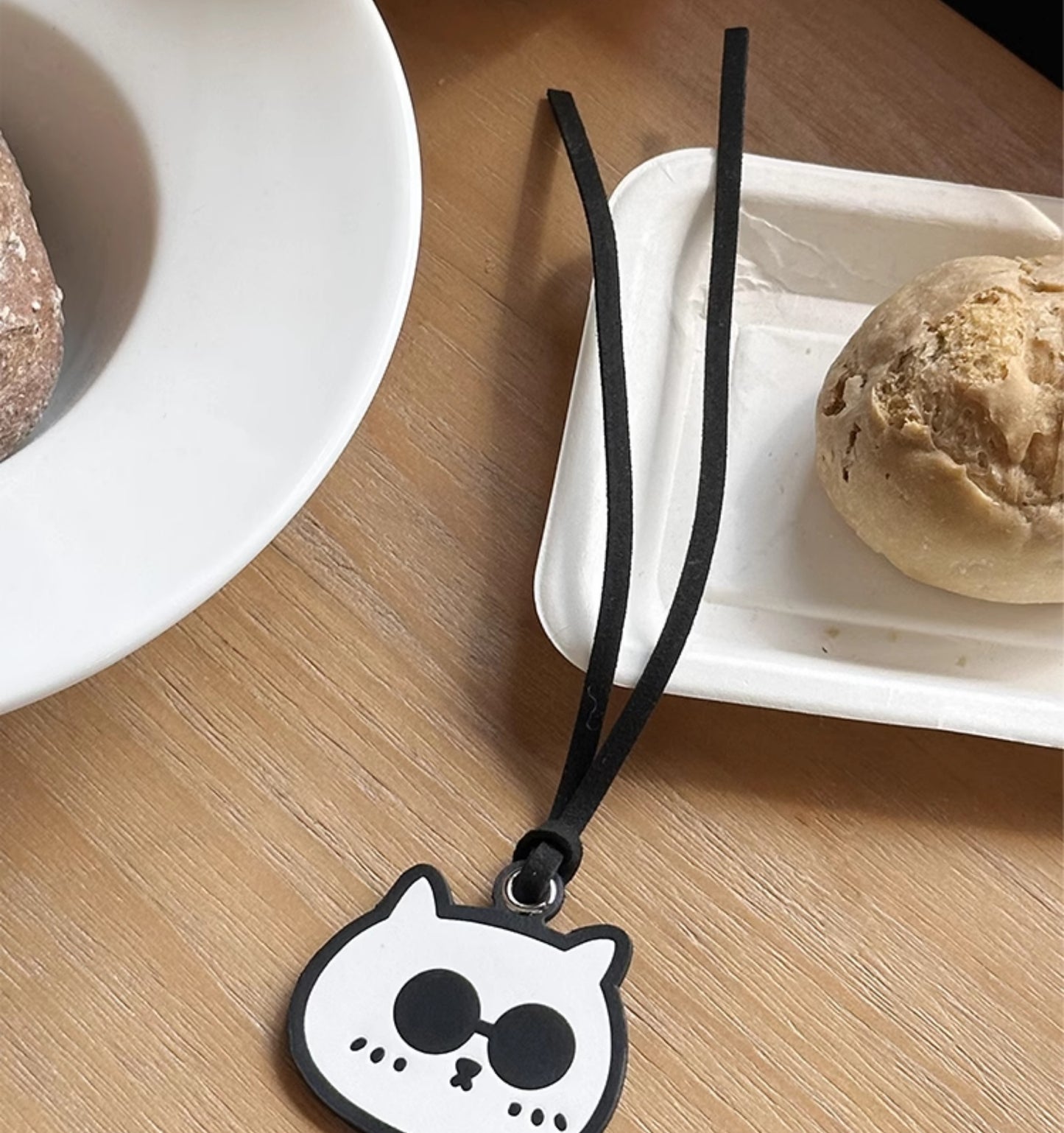 Pliage Energy Bag Pendant Cowhide Cat Charm Luxury Leather Decorative Accessory,Fat Cat Style Bag Pendant