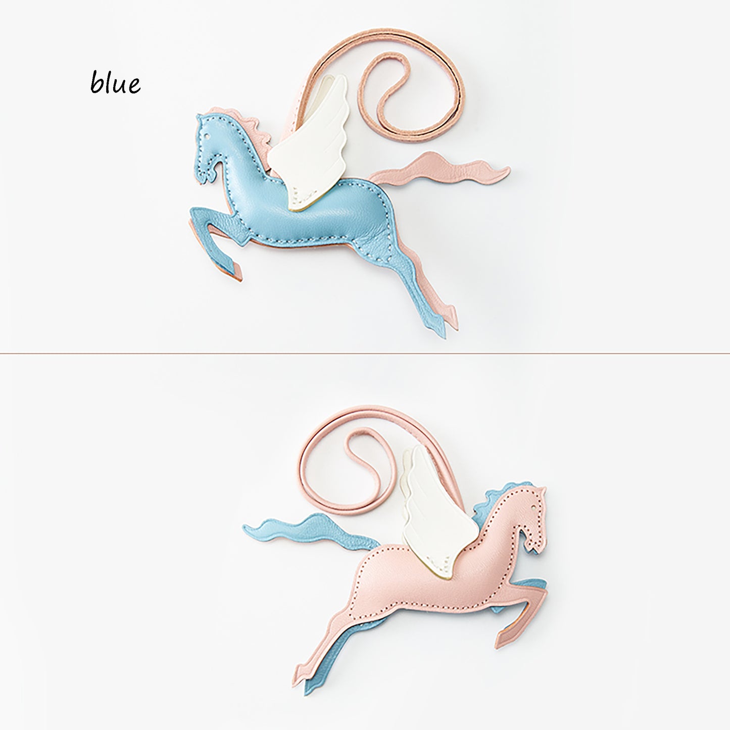 Suitable for  kelly bag strap,bolide bag,small horse charm, flying horse handmade stitched lambskin bag pendant accessory