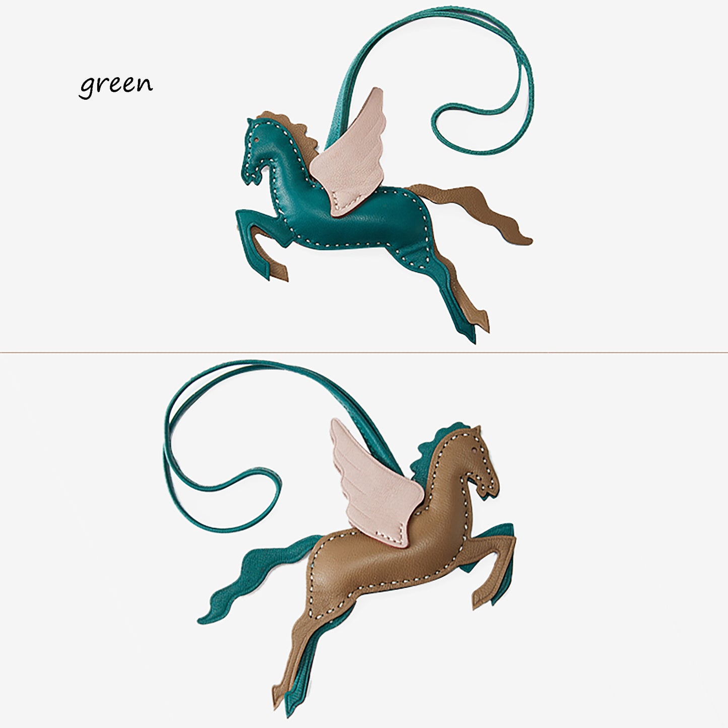 Suitable for  kelly bag strap,bolide bag,small horse charm, flying horse handmade stitched lambskin bag pendant accessory