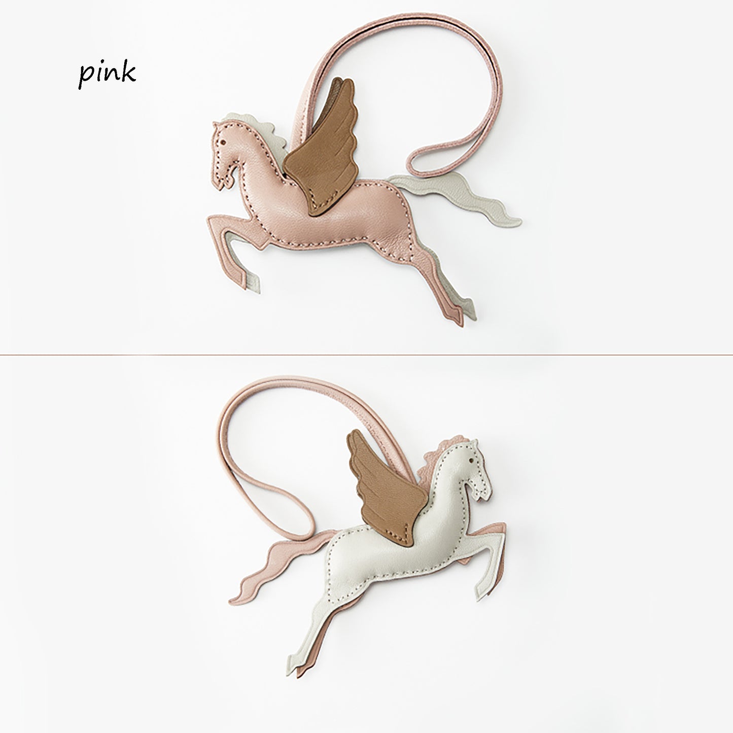 Suitable for  kelly bag strap,bolide bag,small horse charm, flying horse handmade stitched lambskin bag pendant accessory