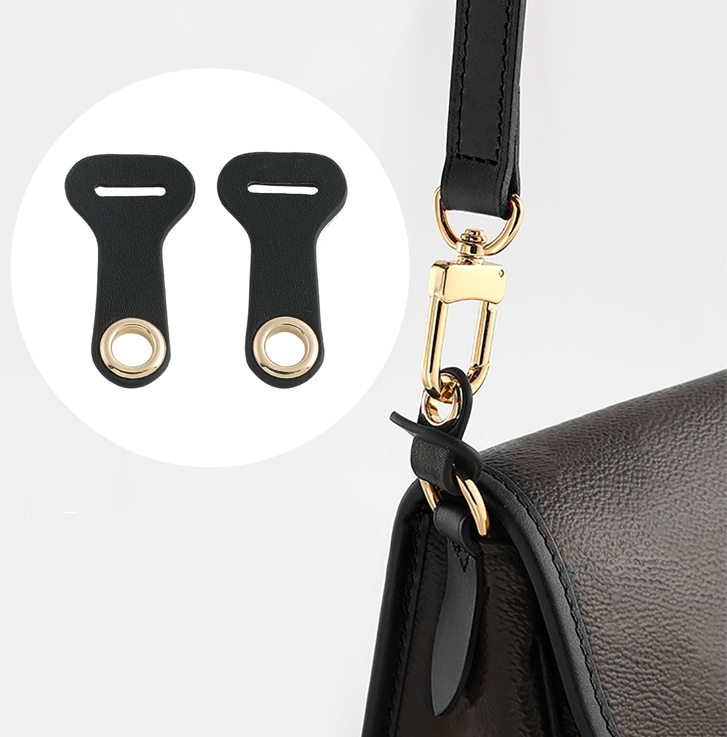 Luxury Leather Bag Accessories - Including Anti-abrasion Protectors and Premium Detachable Chains