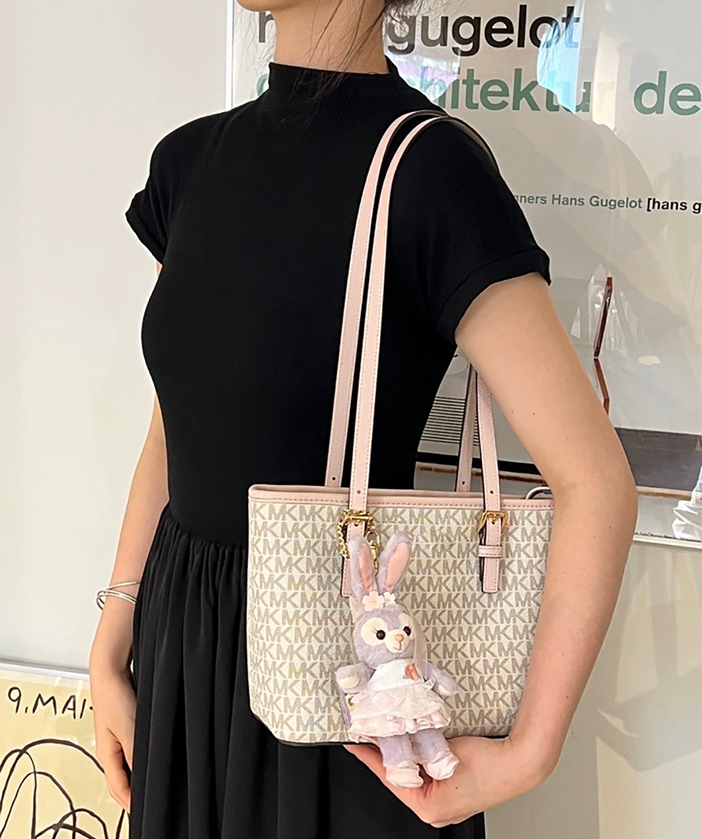 Tote bag handle extended underarm strap replacement, leather pink bag strap accessory