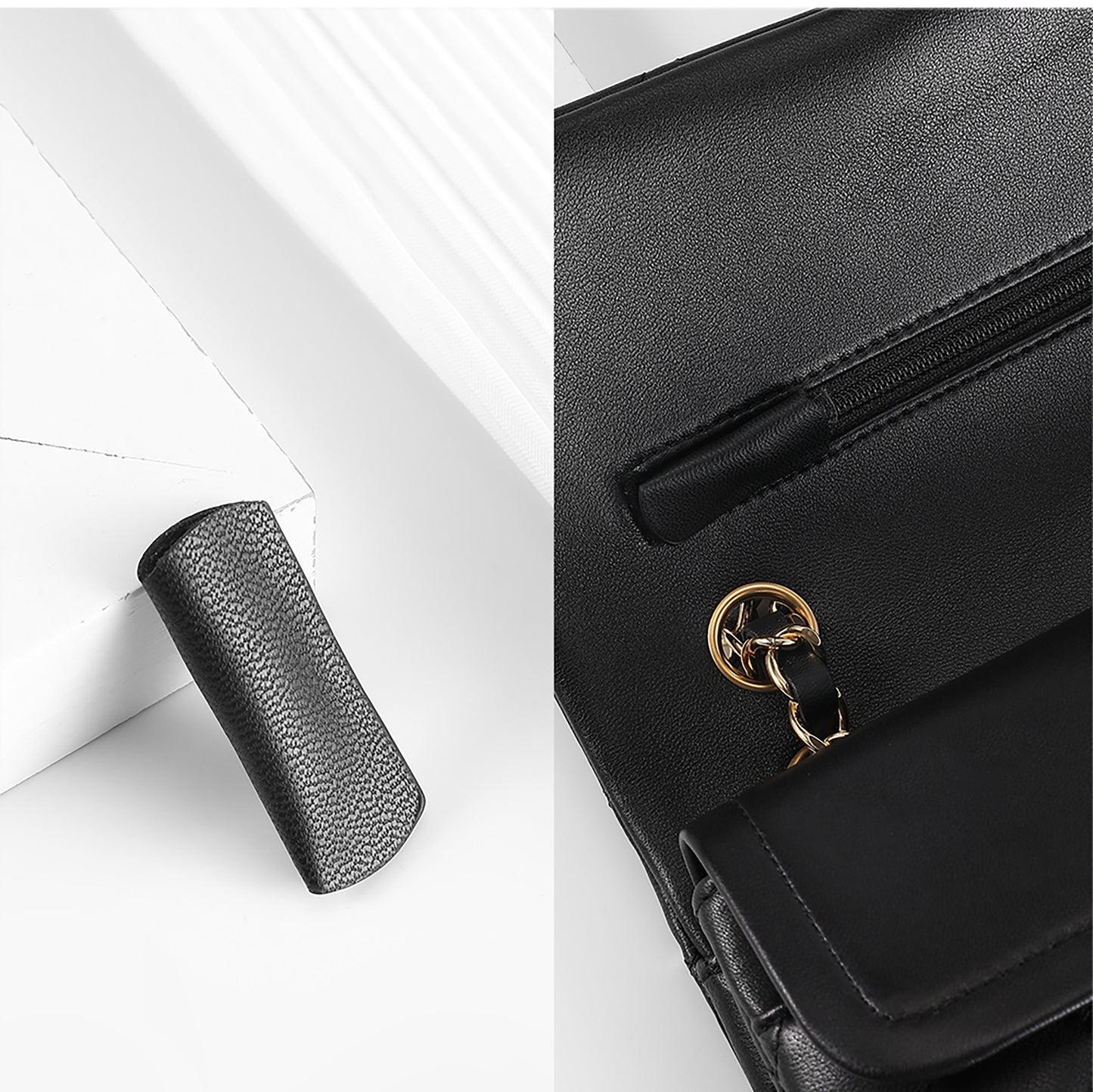 Bag Zipper Protector, Genuine Leather Bag Accessory, Bag Wear-Resistant Protector