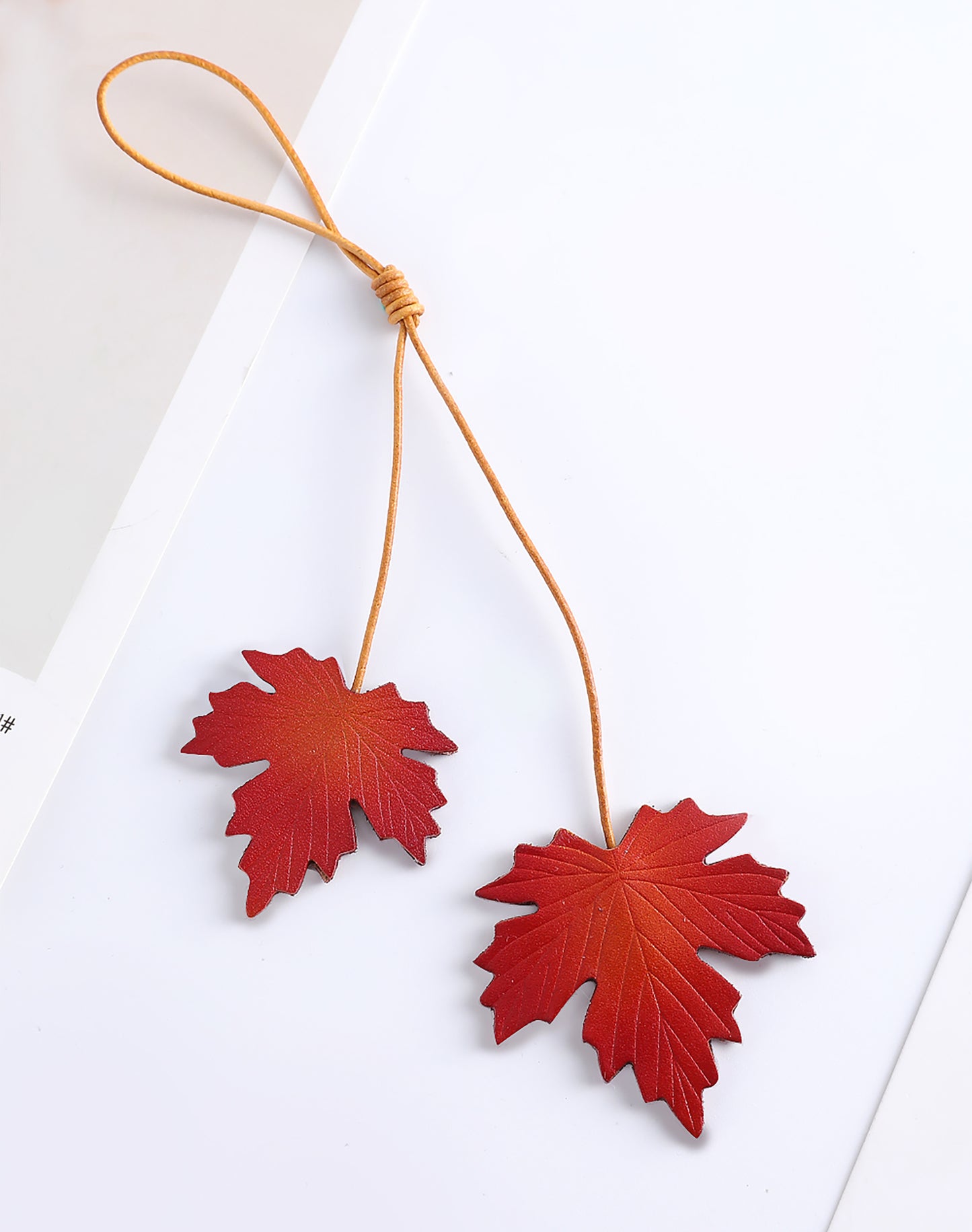 Maple leaf charm bag accessory, keychain, car gift, literary journal bookmark, DIY accessory.