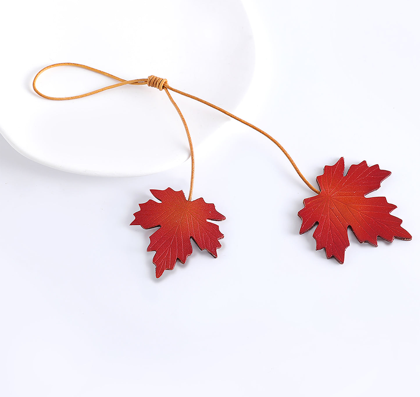 Maple leaf charm bag accessory, keychain, car gift, literary journal bookmark, DIY accessory.