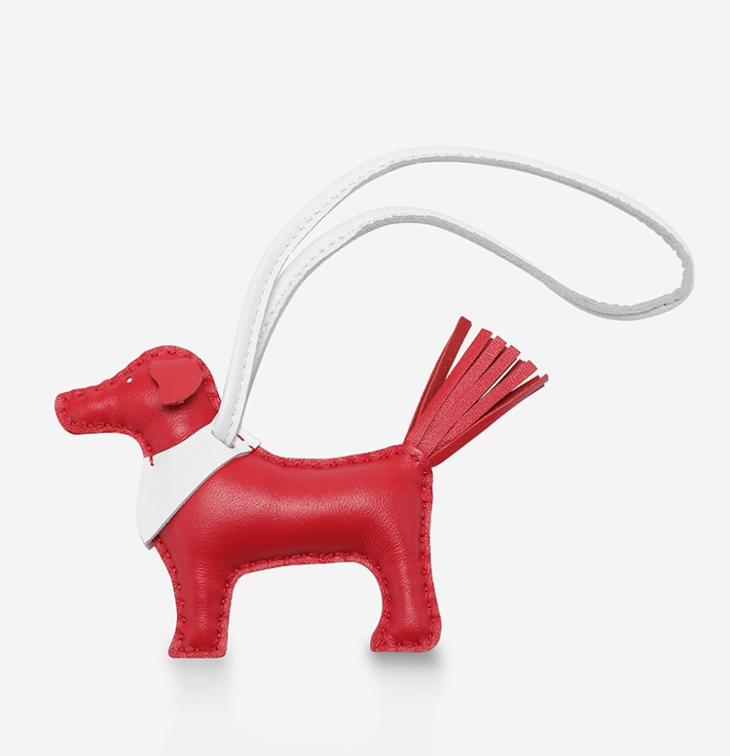 Handmade Leather Puppy Dog Keychain ; Bag Charm – Cute and Compact Leather Dog Pendant