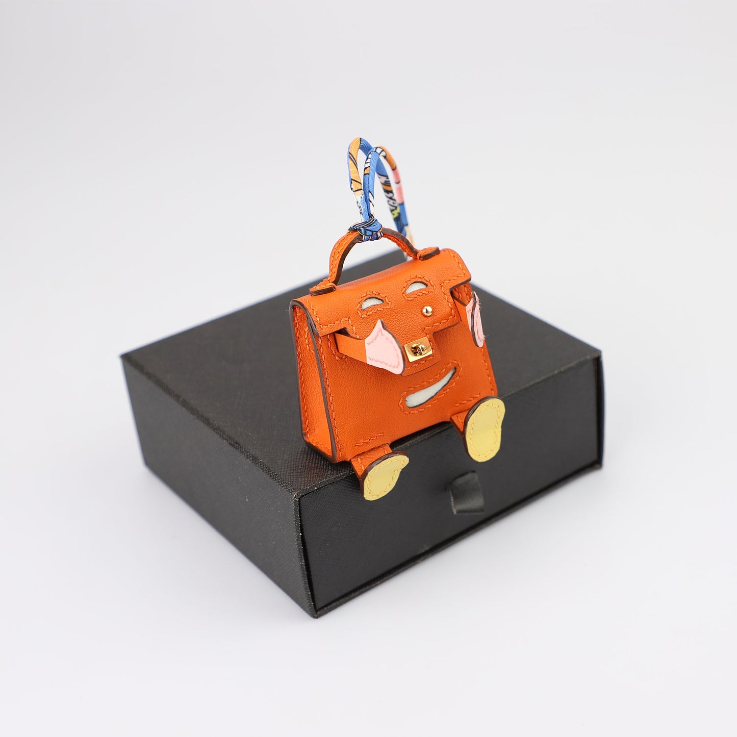 Kelly Dole charm gold, gold and silver buckle, Kelly doll,2023 New Model Kelly Doll Leather Patchwork Bag Keychain