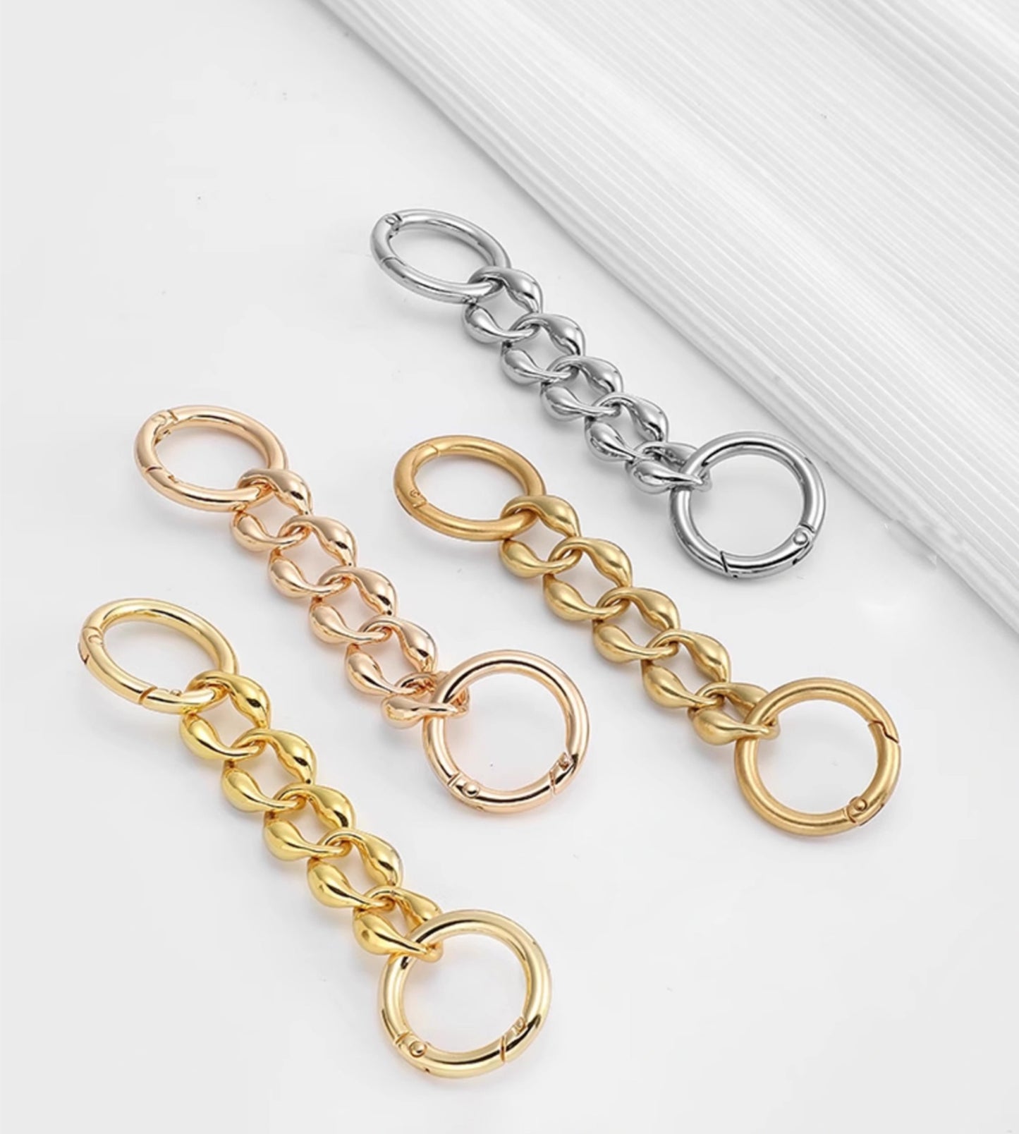 Underarm bag extended chain modification extension strap accessory, 14 cm long metal material bag extension chain