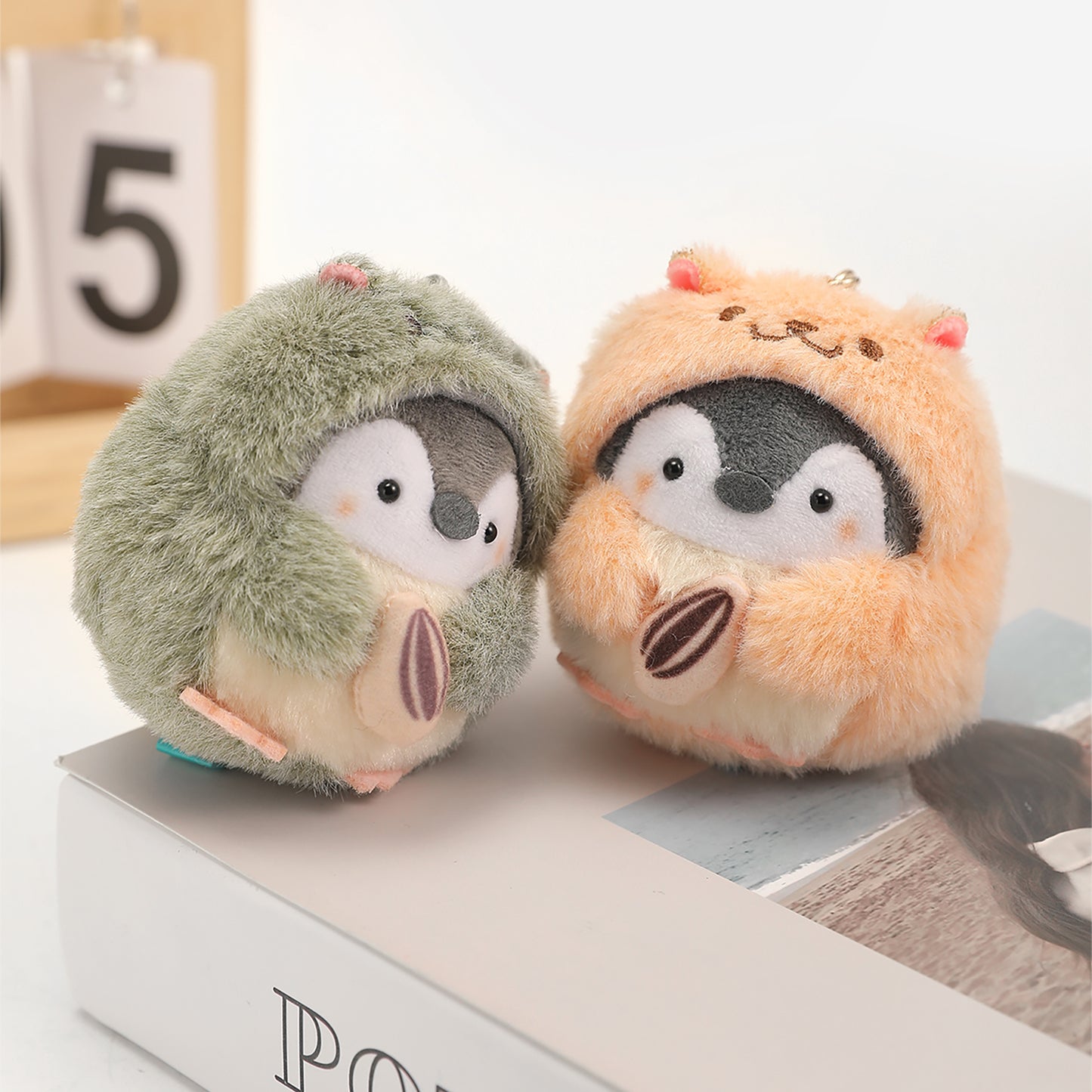 Cute little penguin plush keychain accessory for bags, plush hamster toy for backpacks, couple keychain for bags or keys