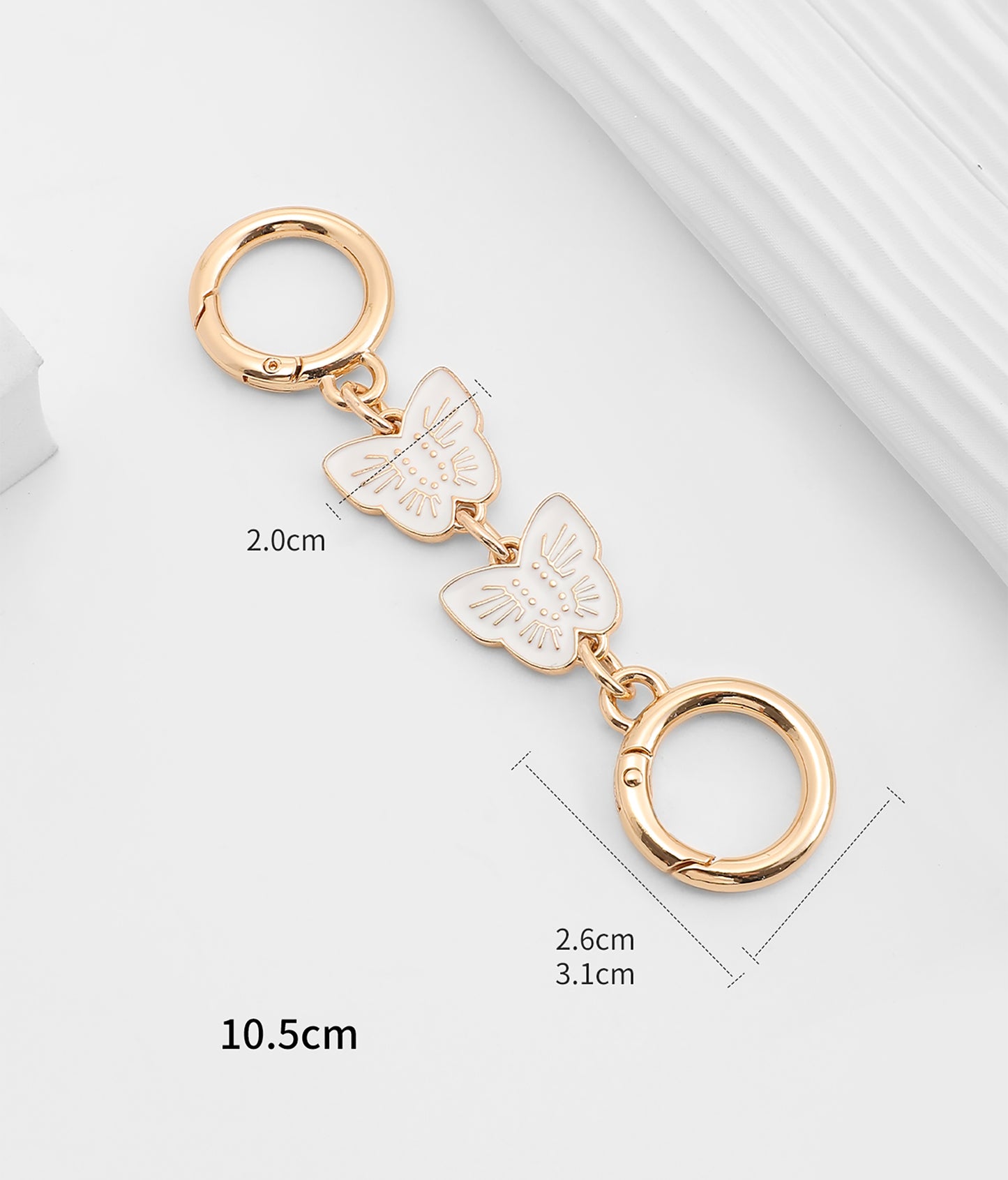 WILLOW Bag strap extension chain, metal butterfly extension chain, pink bag chain accessory