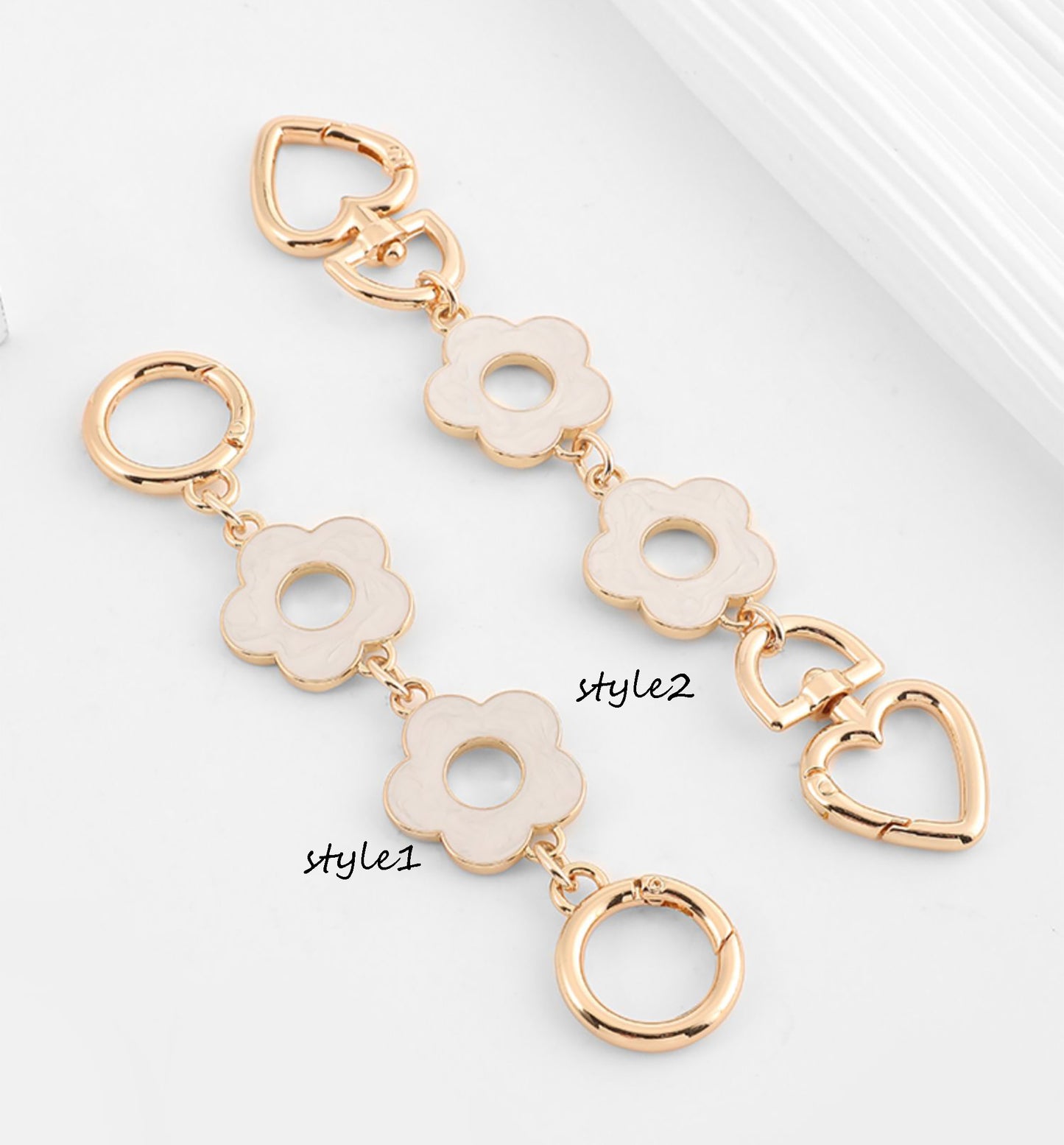 Bag flower extension chain,Pochette Accessoires Shoulder strap,underarm chain accessory.