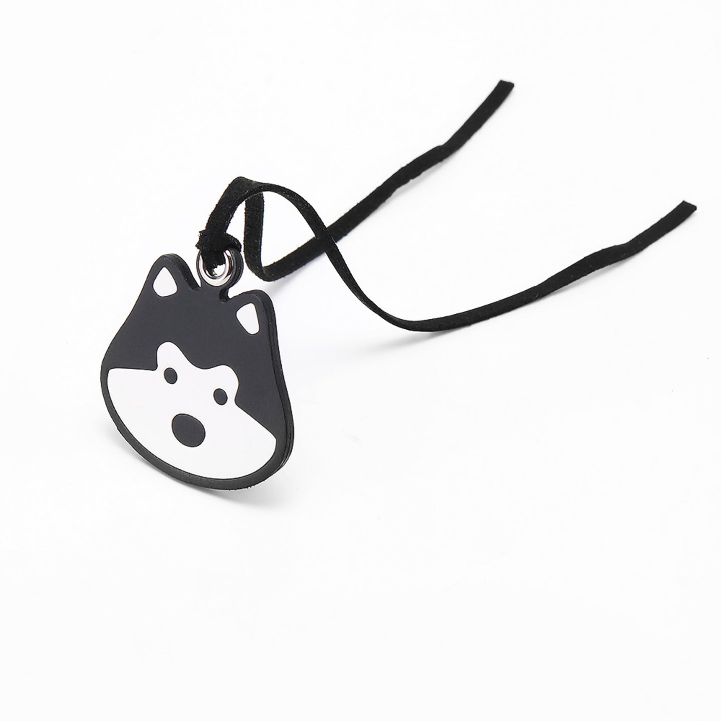 The Husky pet genuine leather pendant accessory, cowhide puppy keychain with a trendy, high-end feel