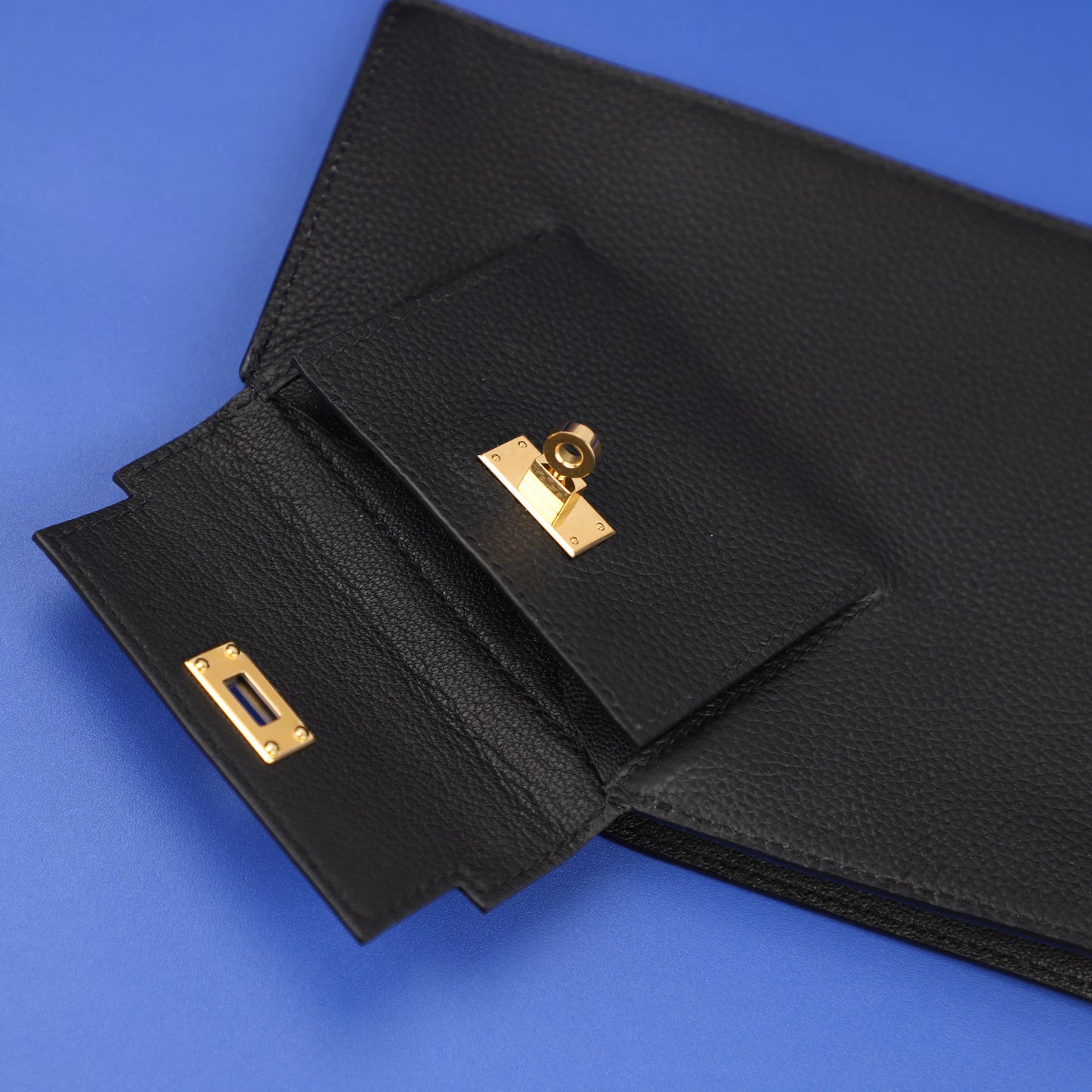 All Leather and Handmade Kelly Pocket To Go Leather Clutch bag