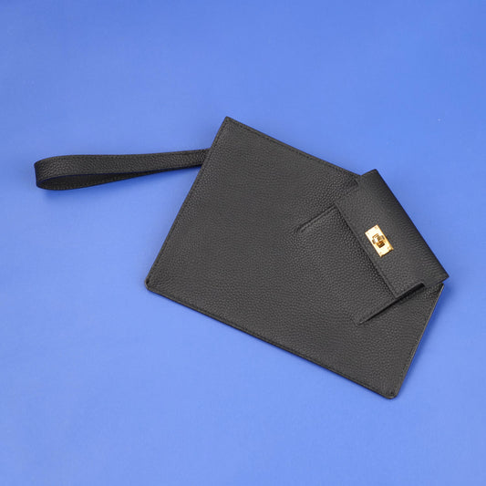 All Leather and Handmade Kelly Pocket To Go Leather Clutch bag