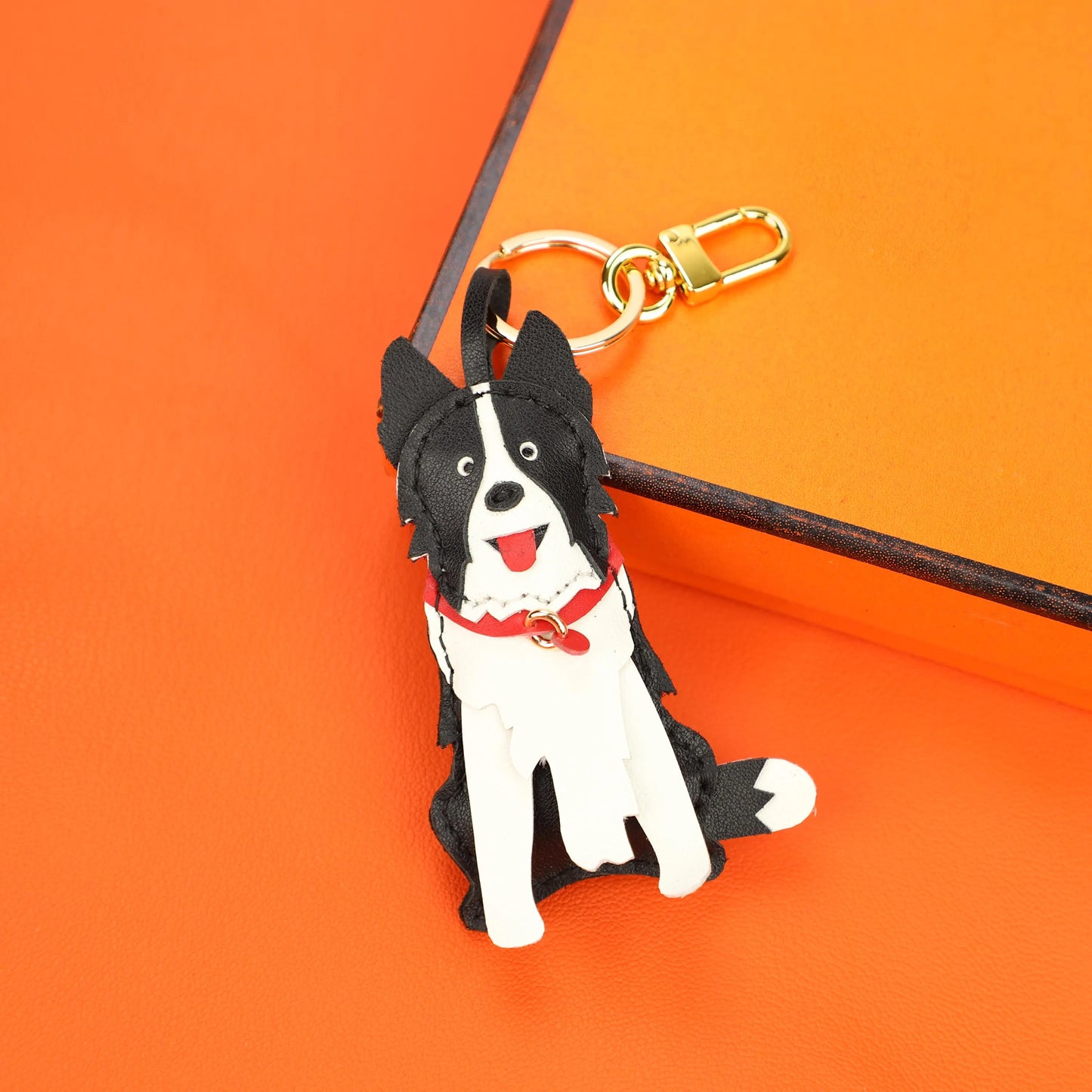 Handmade Real Leather dog Charm - Premium Leather Purse Charm - Hand-Stitched Designer-Inspired Keychain,Small leather goods,Pet bag charm