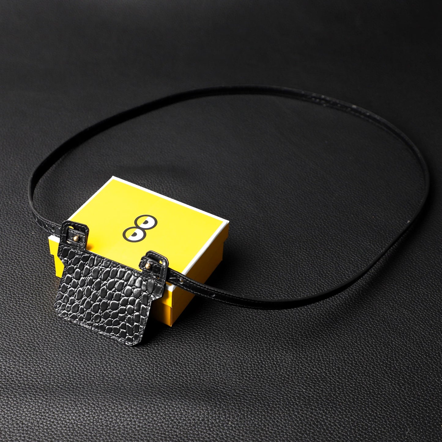 Handmade and Customized Short insert with Wallet strap in black crocodile,Fit In Constance Slim wallet,Roulis Slim wallet