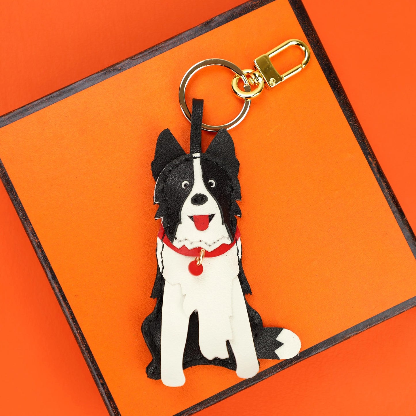 Handmade Real Leather dog Charm - Premium Leather Purse Charm - Hand-Stitched Designer-Inspired Keychain,Small leather goods,Pet bag charm