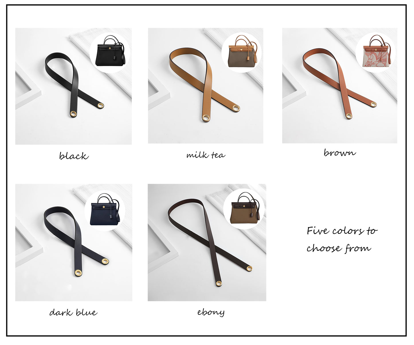 Custom Handmade Short Leather Wide Strap Accessory for Herbag – Shoulder Strap Replacement