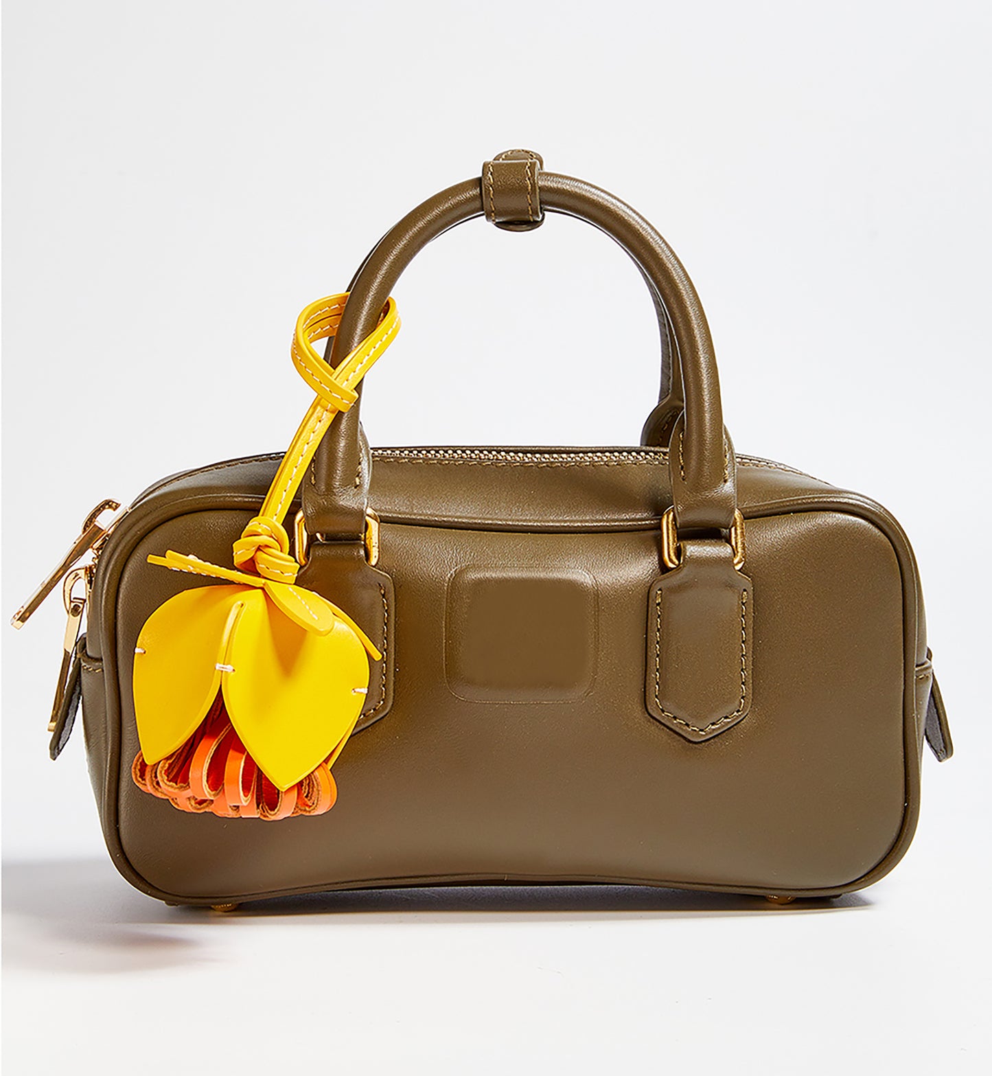 Arcadie leather handbag charm, flower style genuine leather accessory, high-end leather floral charm