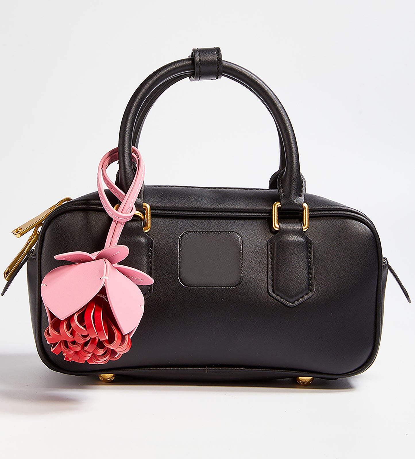 Arcadie leather handbag charm, flower style genuine leather accessory, high-end leather floral charm