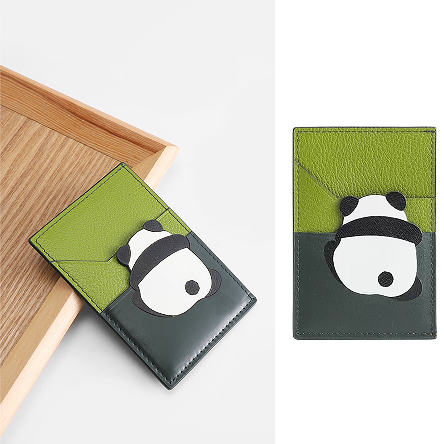 The card holder wallet with multiple card slots, made of genuine leather, integrated design, large capacity, ultra-thin, compact, and portable document organizer.