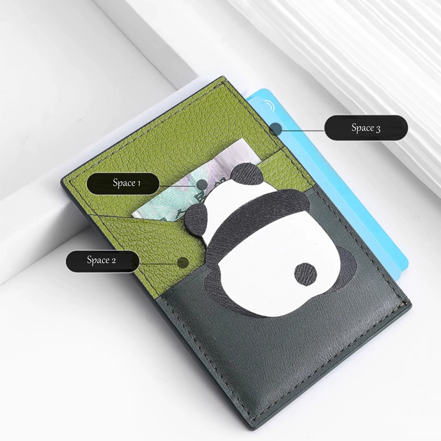 The card holder wallet with multiple card slots, made of genuine leather, integrated design, large capacity, ultra-thin, compact, and portable document organizer.