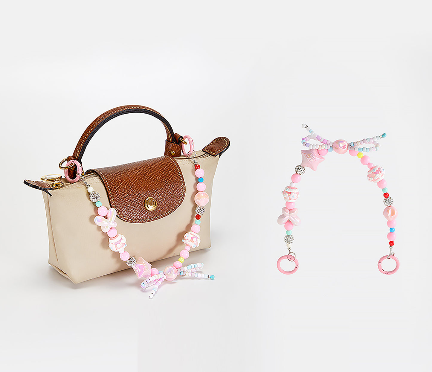 34cm Longchamp le pliage original bag strap,Acrylic chain,Hand bag replacement strap,Decorative chain