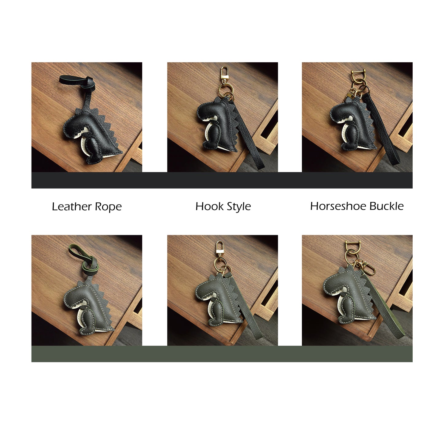 Get This Eye - Catching Dinosaur - Shaped Bag Charm Crafted from 100% Genuine Leather, a Perfect Fit for All Bags