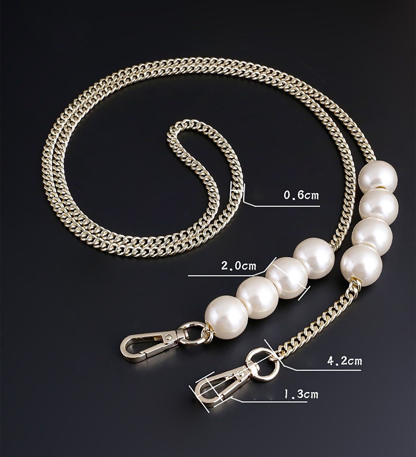 Bag Pearl Chain DIY Makeover, Single Shoulder Crossbody Metal Bag Chain Accessory Strap