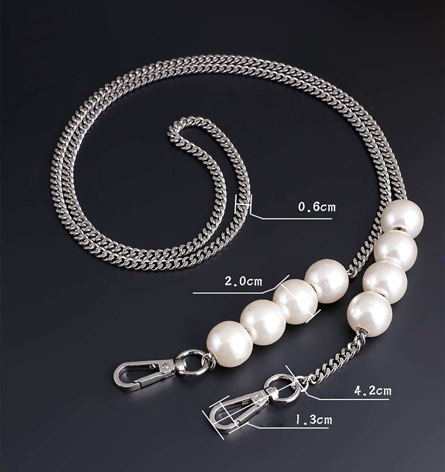 Bag Pearl Chain DIY Makeover, Single Shoulder Crossbody Metal Bag Chain Accessory Strap