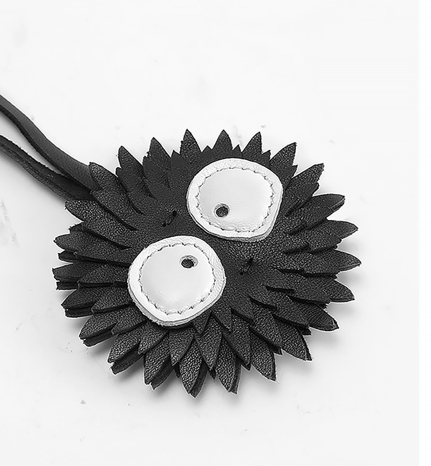 Cute Bag Pendant, Genuine Leather Car Pendant, Black Coal Ball Bag Decoration.