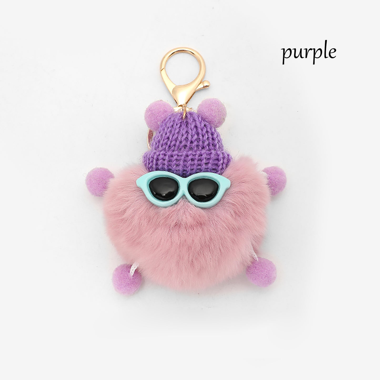 Cute Coal Ball Keychain & Bag Charm – Plush Fur Key Ring, Soft and Fluffy Hanging Accessory for Bags, Backpacks, and Keys