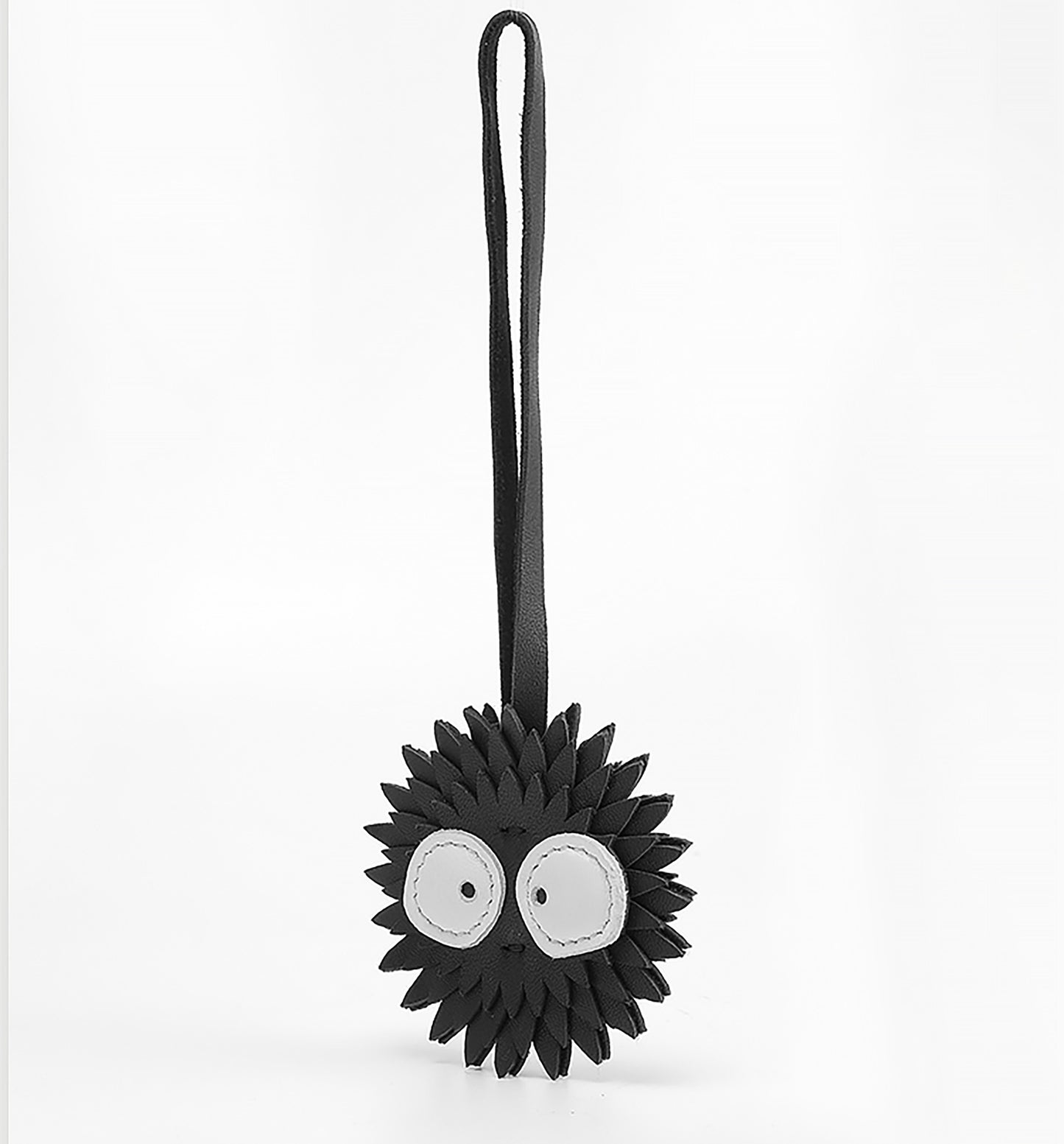 Cute Bag Pendant, Genuine Leather Car Pendant, Black Coal Ball Bag Decoration.