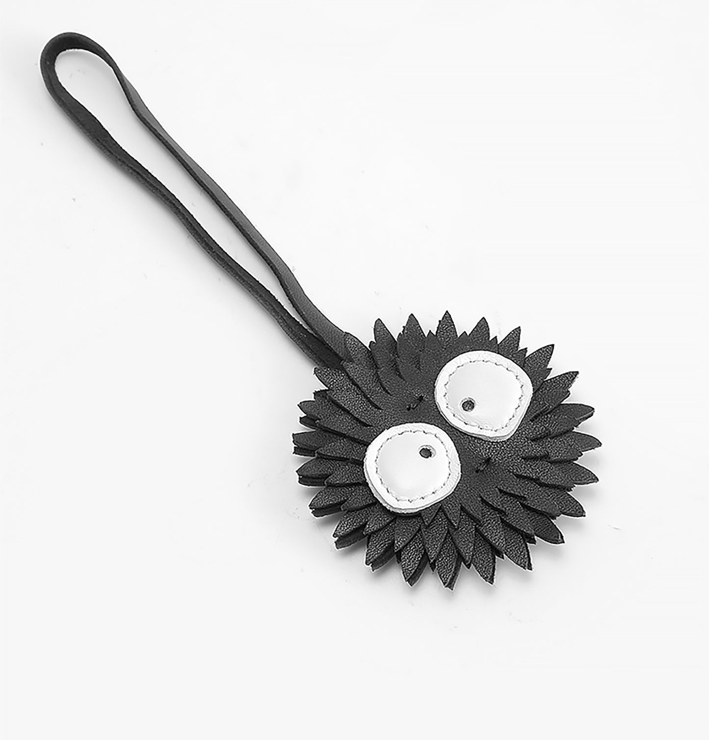 Cute Bag Pendant, Genuine Leather Car Pendant, Black Coal Ball Bag Decoration.