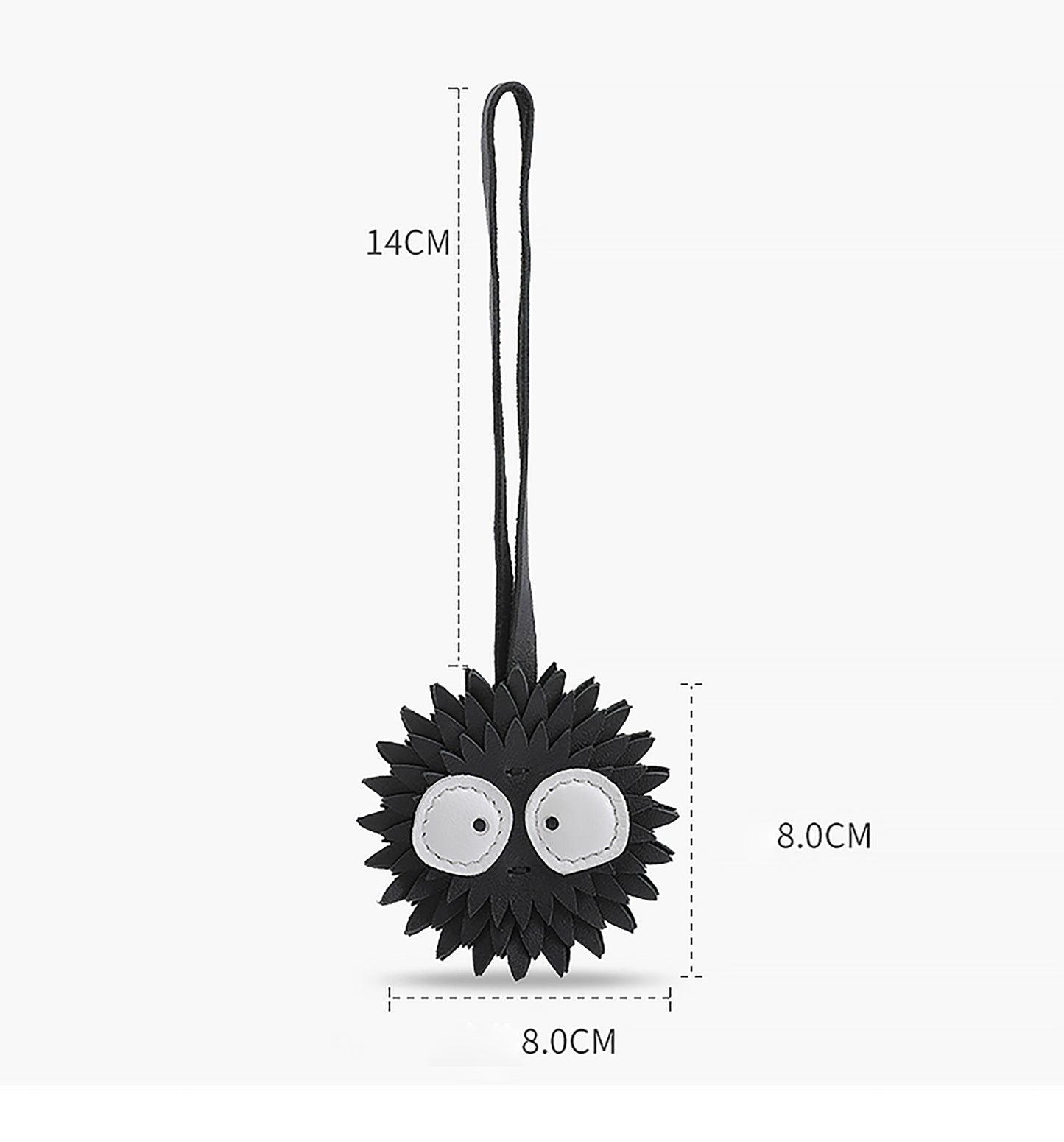 Cute Bag Pendant, Genuine Leather Car Pendant, Black Coal Ball Bag Decoration.