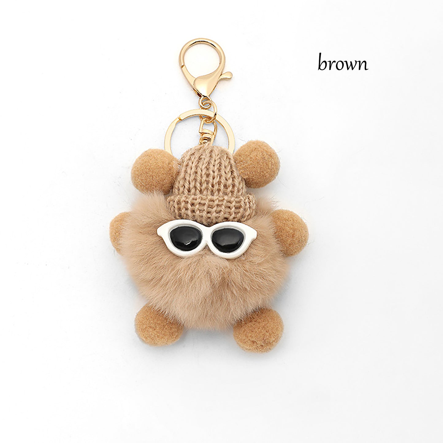 Cute Coal Ball Keychain & Bag Charm – Plush Fur Key Ring, Soft and Fluffy Hanging Accessory for Bags, Backpacks, and Keys