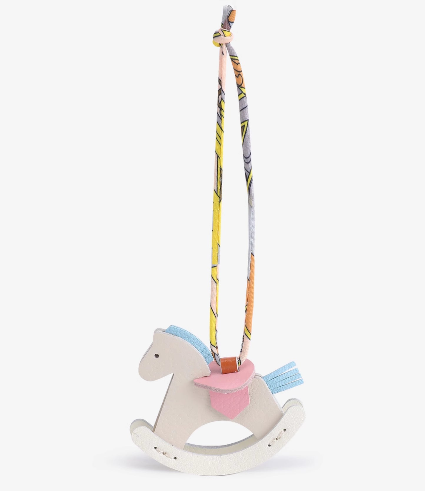 Genuine Leather Rocking Horse Keychain & Bag Charm – Cute Wooden Horse Pendant, Premium Leather Hanging Accessory for Bags, Backpacks, and Keys