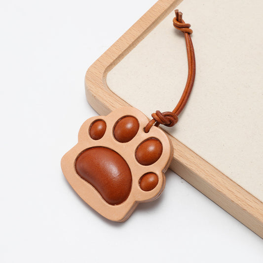 Cat paw charm, handmade wooden multi-color car accessory, bag keychain, backpack cute decorative pendant