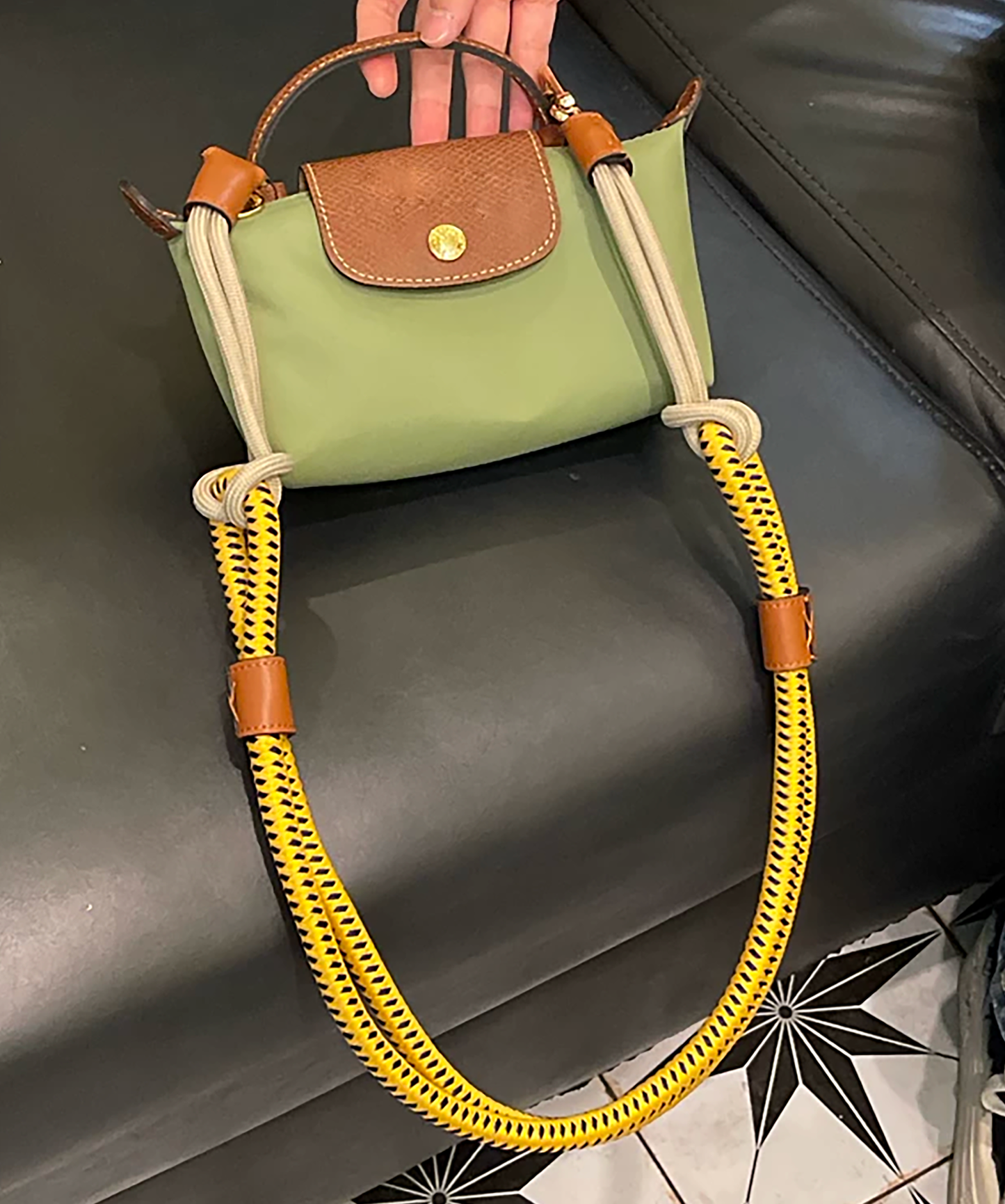 The Pliage Energy bag replacement shoulder strap, nylon woven strap, leather transformation buckle, single shoulder strap
