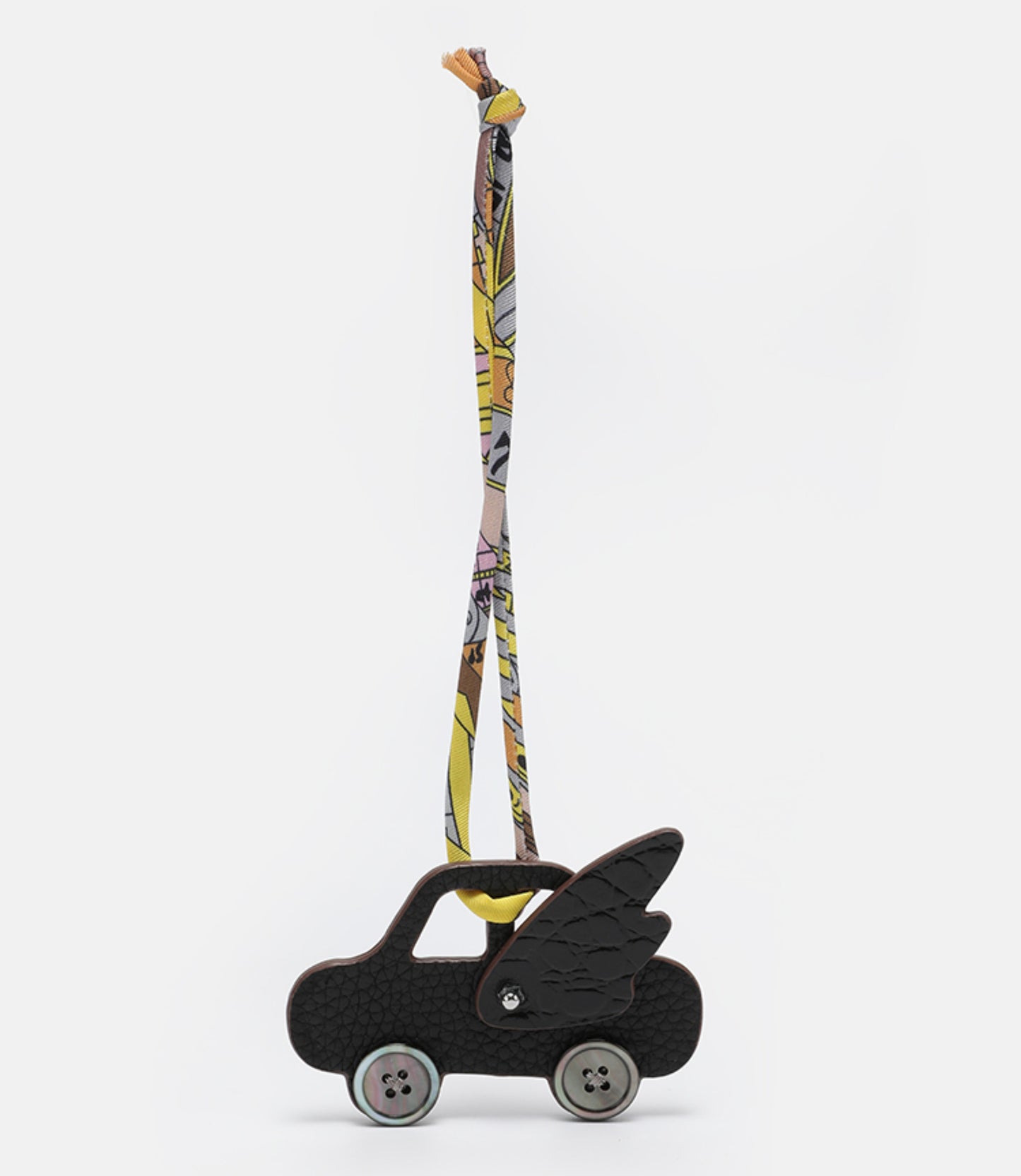 Genuine Leather Mini Car Keychain – Versatile Bag Charm Plush Doll for Car and Accessories