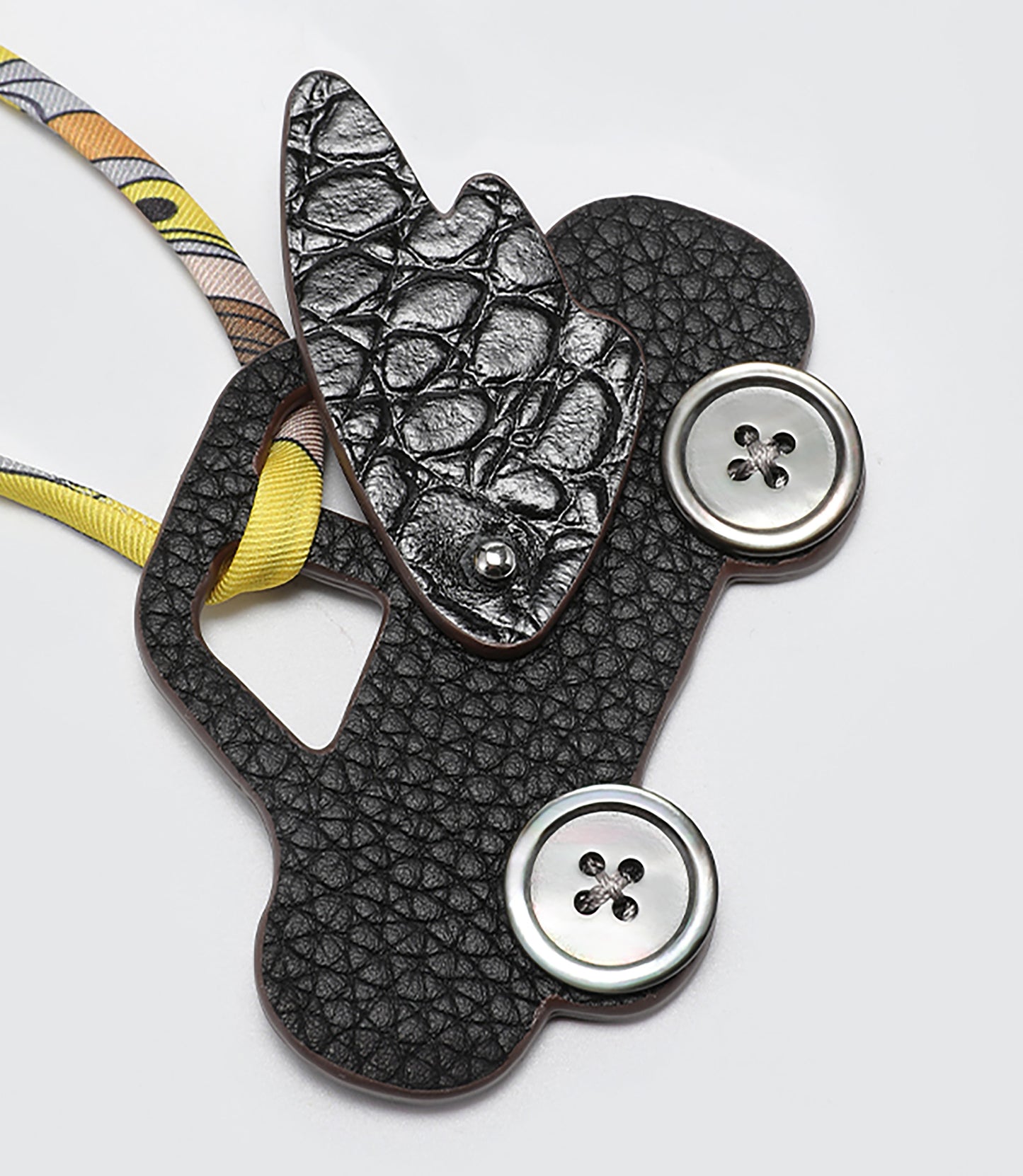 Genuine Leather Mini Car Keychain – Versatile Bag Charm Plush Doll for Car and Accessories