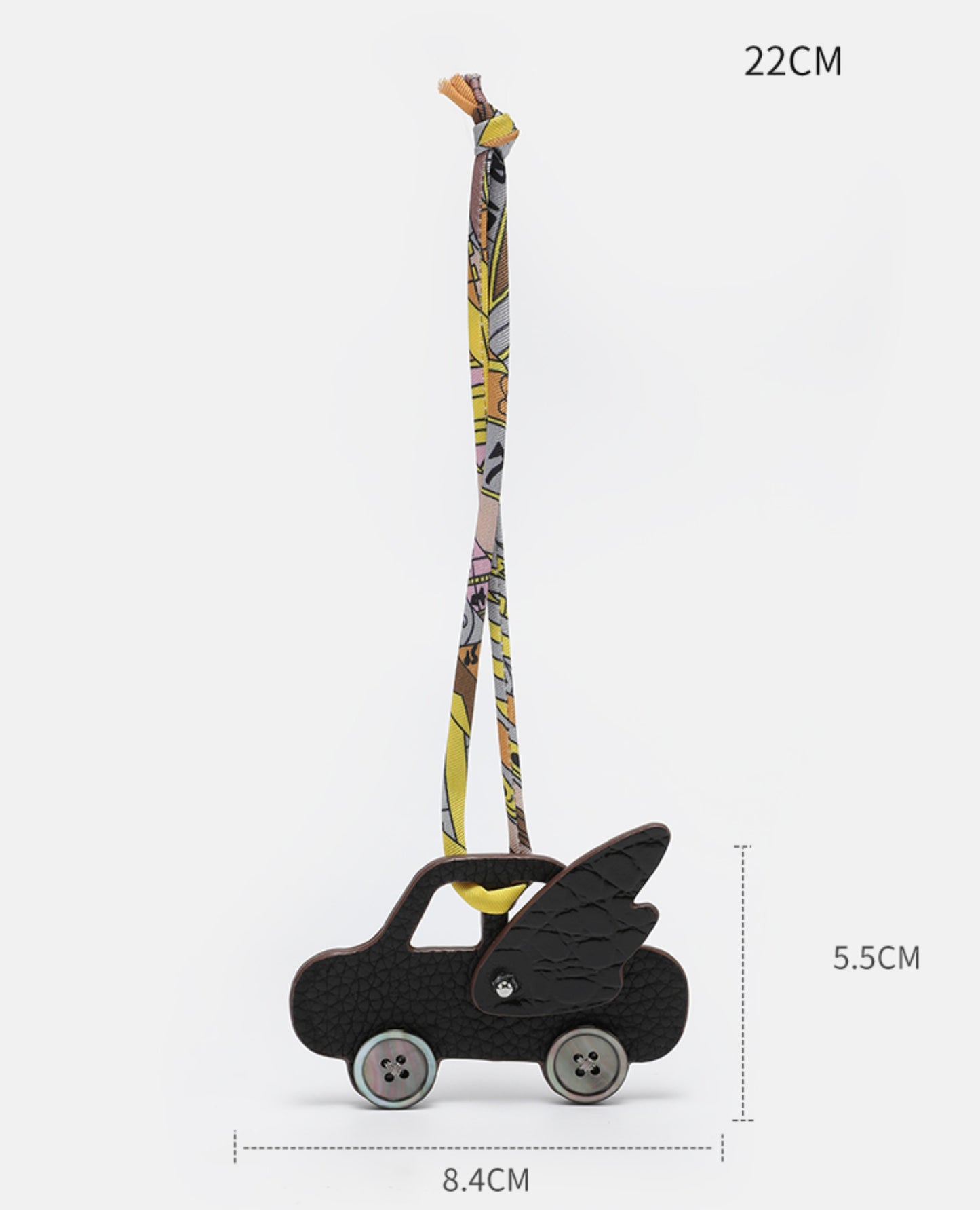 Genuine Leather Mini Car Keychain – Versatile Bag Charm Plush Doll for Car and Accessories